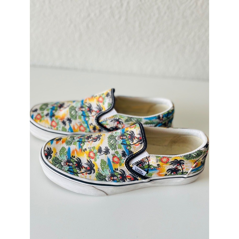 Vans Classic Slip On Tropical Hula Girl Island Print Shoes Mens 6 Womens 7.5